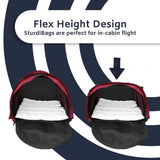 Divided SturdiBag X-Large Pet Carrier: Compartment for 2 Pets, Flexible Height for Cat and Dog Soft Sided with Safety Clips and Seatbelt Straps| Black, 20" x 16" x 12" (PN: SB3D-PRO-BL)