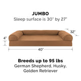 Furhaven Replacement Dog Bed Cover Quilted Sofa-Style, Machine Washable - Toasted Brown, Jumbo (X-Large)