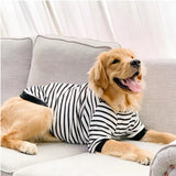 ANIAC Fleece Dog Sweater, Striped XL Shirt With Sleeves, Autumn Basic Hoodie, Warm Sweatshirt, Winter Pet Clothes for Large Dogs XXXL 55-66LB (6XL, White)