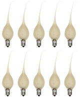 Creative Hobbies® Country Style Silicone Dipped Candle Light Bulbs (Pkg of 10 Bulbs) ~ 5 Watt Pearlized Silicone, Gold Glow