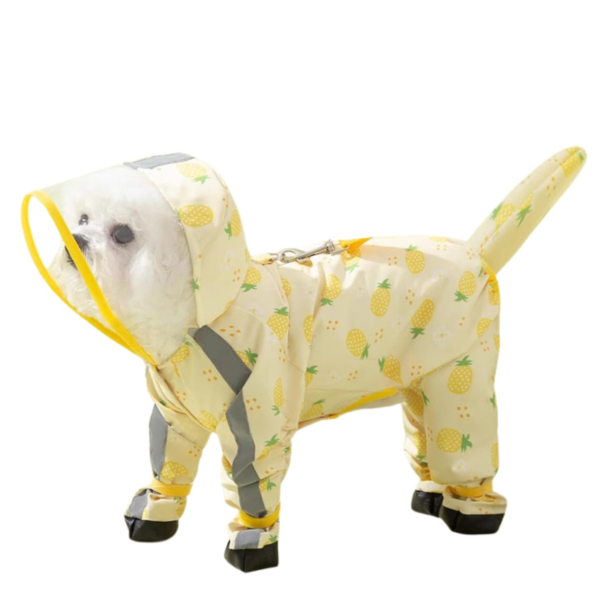 Harikaji Small Dog Raincoat, Tail Protect Feet Cover Waterproof Dog Rain Jacket Rain Coat for Puppy Small Dogs(Pineapple,XL)