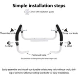 Toilet Safety Rail, Toilet Grab Bars for Seniors and Disabled with Adjustable Width, Toilet Safety Frame for Seniors Supports 350lbs (White - Capacity 350 lbs)