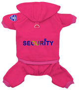 Izefia Dog Hoodie Security Clothes Tracksuit 4 Legs Jumpsuit Fleece Sweater Winter Sweat Shirt Warm Cotton Hoodies for Small Dog Medium Large Cat Magenta 4XL