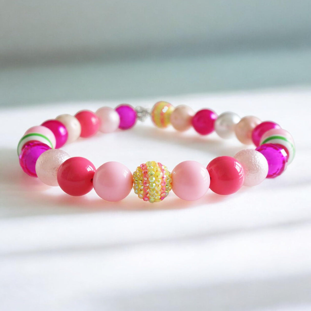 Dog Collar Necklace - Chunky Beads (20mm) with Candy Charm Pet Collar | Adjustable Sparkling Pet Jewelry Accessory for Small/Large Dogs, Daily Wear & Costume Parties