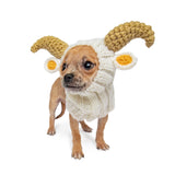 Zoo Snoods Ram Goat Costume - Warm Knit Dog Snood Wrap for Pets, Neck Ear Cover Protection, Halloween Winter (Small)