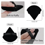 2Pcs Triangle Powder Puffs, Face Makeup Puff for Body Loose Powder Beauty Makeup Tool Black