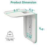 WALI Outlet Shelf Wall Holder, Bathroom Shelf up to 10lbs Standard Vertical Duplex Wall Organizer for Smart Home Decor Space Saving Power Tools, Toothbrush (OLS001-W), 1 Pack, White