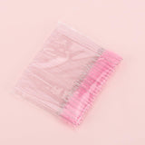 50 Pcs Disposable Mascara Wands, Crystal Eyebrow Spoolies Brush for Eyelash Extensions, Pink Eye Lash and Makeup Brush