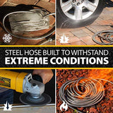 BIONIC STEEL Metal Garden Hose 50 Ft with Nozzle, 304 Stainless Steel Water Hose, 50 Ft Garden Hos
