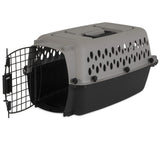 Hard-Sided Pet Travel Carrier (19" L×12.3" W×10.8" H) - Black & Grey, Metal Door, Durable Kennel for Dogs up to 10 lbs, Portable for Trips & Home Use