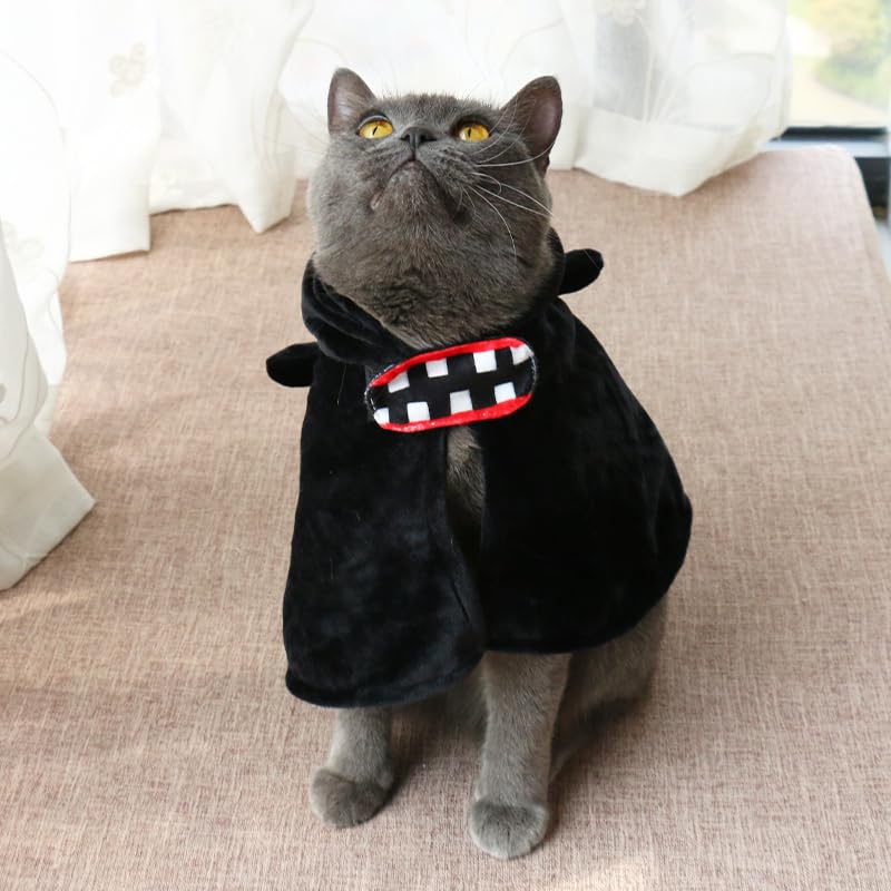 ChoChoCho Pet Costumes Spirited Away No-Face Cosplay Costume for Dogs & Cats, Plush Anime Robe for Halloween, Adjustable Velcro Design, Perfect for Small to Large Pets (S/M)