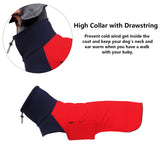Dachshund Dog Coats Jacket fit for Dachshunds Corgi Weiner Reversible Winter Coat Padded Cotton Lining high Collar Dog Suit in Autumn Winter - Red - L