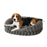 BALANCE Calming Dog Bed for Medium Sized Dogs, 30 Inches Oval Washable Pet Bed with Sides, Orthopedic Pet Couch Sofa with Non-Slip Bottom, Gray