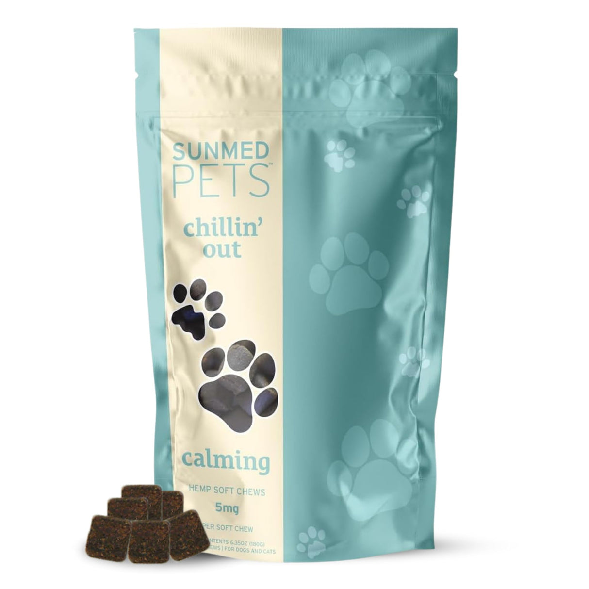 Sunmed Chillin' Out Hemp Dog Chews with Chamomile & L-Tryptophan – Stress Relief, Calming & Relaxation for Dogs – Helps with Anxiety & Stressful Situations – 40 Count