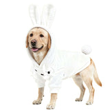 MuYaoPet Dog Easter Bunny Costume with Rabbit Ears & Fluffy Tail,Cute Rabbit Pet Outfit for Small Medium Large Dogs,Warm Plush Halloween Party Puppy Clothes Hoodie Sweater Shirt,5XL