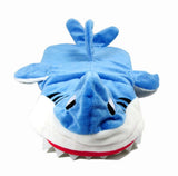 Mogoko Funny Dog Cat Shark Costumes, Pet Halloween Christmas Cosplay Dress, Adorable Blue Shark Pet Costume,Animal Fleece Hoodie Warm Outfits Clothes (M Size)