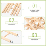 Kigeli 6 Pcs Wood Step Ladder for Bird, Hanging Bird Ladder Parrot Step Cage Hanging Climbing Toys for Parakeets, Parrots, Cockatoo and Lovebirds