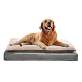 Amazon Basics Washable Dog Bed with Cooling Gel Memory Foam, Pressure-Relief Support for Dogs up to 120lbs, Non-Slip Bottom, Removable Cover, Giant Sized (48" x 36"), Grey