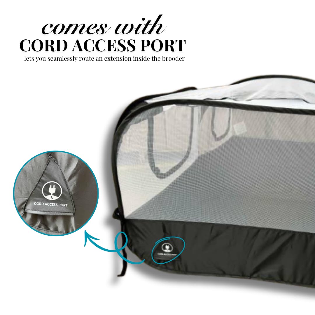 RAZL Ranch Small Animal Playpen Chicken Brooder with Cord Access Port, Portable Pop Up Pet Playpen with Detachable Base, for Indoor & Outdoor Use, Foldable Playpen, Comes with Silicon Pet Bowl