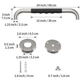 24 Inch Shower Grab Bar w/Anti Slip Rubber Grip, Munzong Stainless Steel Bathroom Grab Bar, Chrome Bathroom Balance Bar,Safety Handrail Support,Handicap Injury Elderly Senior Assist Bath Handle