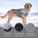 UNA MASCOTA Dog Coat, Waterproof Dog Winter Jacket in Puppy Cold Weather Windproof Coats Reflective Pet Vest, Zip-Up Cold Weather Coats for Small Medium Dogs (White and Gray, 5XL)