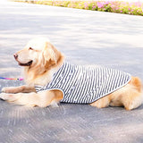 ANIAC Summer Dog Shirt for Medium Dog Girl Boy Cotton Striped Dog T-Shirt White Basic Tank Top Sleeveless Doggy Vest Cooling Pet Clothes for Dogs (White, 4XL (33-44 lbs))