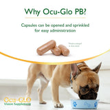Ocu-GLO PB Vision Supplement for Small Dogs & Cats – Easy to Administer Powder Blend with Lutein, Omega-3 Fatty Acids, Grape Seed Extract and Antioxidants to Promote Eye Health, 30ct Sprinkle Capsules