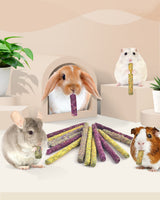Bissap 108PCS Rabbit Chew Sticks, Mixed Natural Flower Rose Chrysanthemum and Forget-me-not Chew Toys Treats for Rabbit Bunny Chinchilla Guinea Pig Hamster and Other Small Animals Molar Snacks