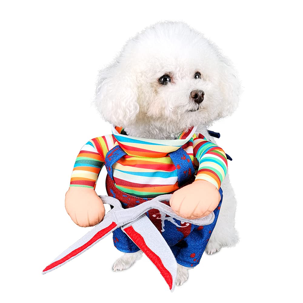 NACOCO Dog Halloween Scissors Style Doll Costume Pet Christmas Cosplay Adjustable Doll Funny Special Clothes Puppy Party Clothes for Small Dogs Cats (Medium)