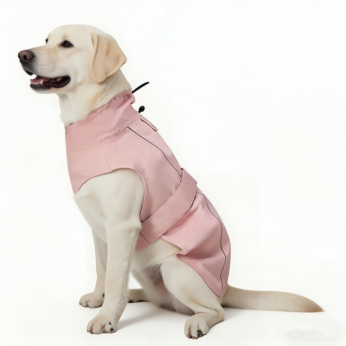 Waterproof Dog Raincoat, Adjustable Lightweight Dog Rain Jacket with Reflective Strip Leash Hole for Small Medium Large Dogs (Pink, 3X-Large(77-94lb))