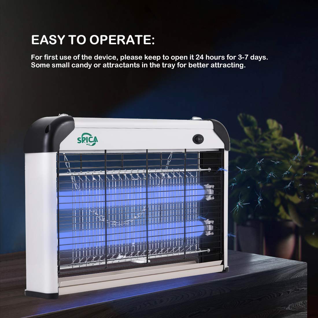 SPICA 2 Pack Insect Killer Bug Zapper Indoor, 20W Electronic Mosquito Fly Moth Wasp Pest Killer, Includes 4 Replacement Light Bulbs