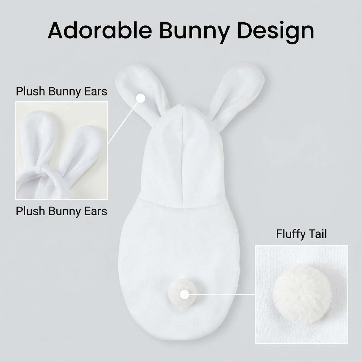 MuYaoPet Dog Easter Bunny Costume with Rabbit Ears & Fluffy Tail,Cute Rabbit Pet Outfit for Small Medium Large Dogs,Warm Plush Halloween Party Puppy Clothes Hoodie Sweater Shirt,5XL