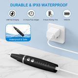 Ni-SHEN Plaque and Tartar Remover, Dog Ultrasonic Teeth Cleaner Toothbrush for Tartar and Stains with LED Light, 5 Modes Low Noise Sonic Tooth Cleaning Kit Tool for Dogs (Black)