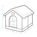 Jiupety Dog House Indoor, L Size Indoor Dog House for Medium Dog, Warm Cave Sleeping Nest Bed for Cats and Dogs, Brown