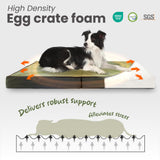 Laifug Foldable Waterproof Dog Bed for Large Dogs - Outdoor Orthopedic Dog Bed with Washable Removable Cover, Pet Mattress with Handles, Army Green, (36 x 27 x 3.5, inches)