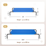 STARLATTA Elevated Dog Bed for Large Dogs, Washable Raised Cot with Skid-Resistant Feet, Waterproof Cooling Dog Beds with Oxford Cloth, Indoor/Outdoor Use, Blue 50in