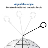 PETLESO Dog Umbrella for Small Breeds, Clear Small Dog Umbrella with Leash, Keep Pet Dry on Rainy Walks, Adjustable Shaft Angle Rain Umbrella, Self-Assembly, Metal Chain