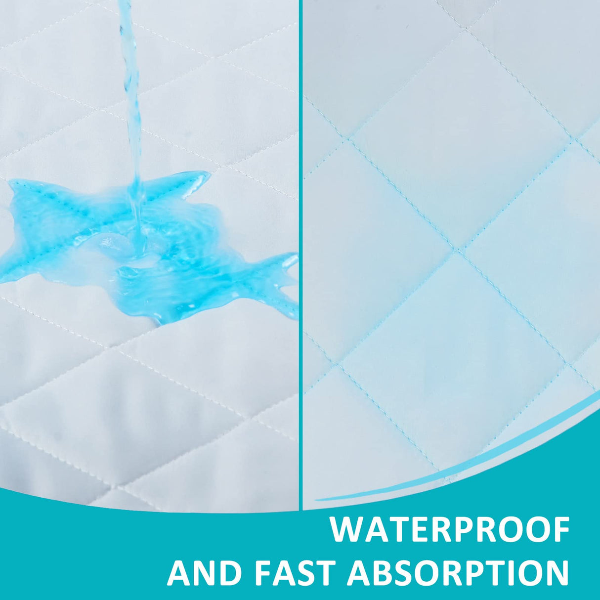 KANECH Bed Pads Washable Waterproof, 34"x52" (Pack of 2), Incontinence Bed Pads Washable for Kids, Adults, Elderly, and Waterproof Mattress Pad for Bed, Couch, Sofa, Floor