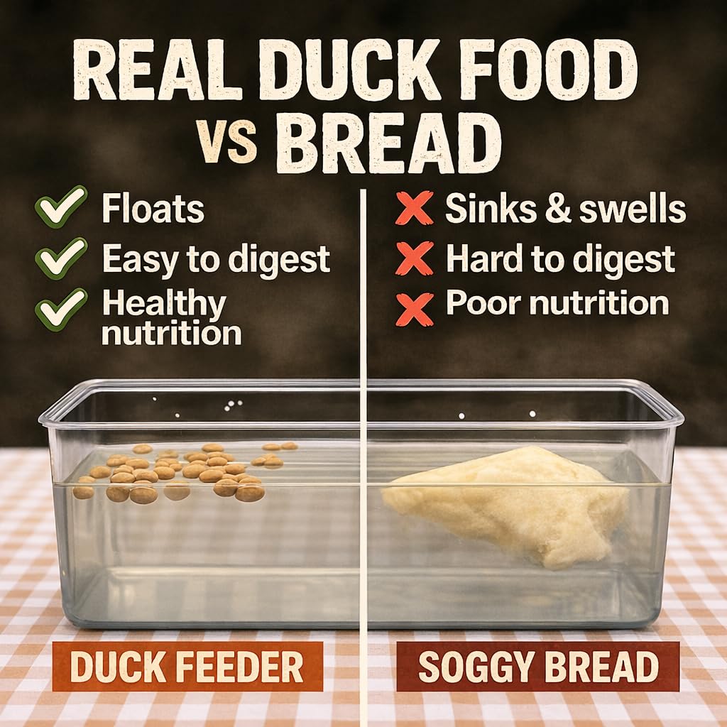 Hapetrails Duck Feeder Floating Duck Food Pellets for Ponds & Parks | Safe Feed for Ducks, Geese & Swans | Floats for Hours | with Niacin | Ditch The Bread, Feed The Revolution (5 lb)