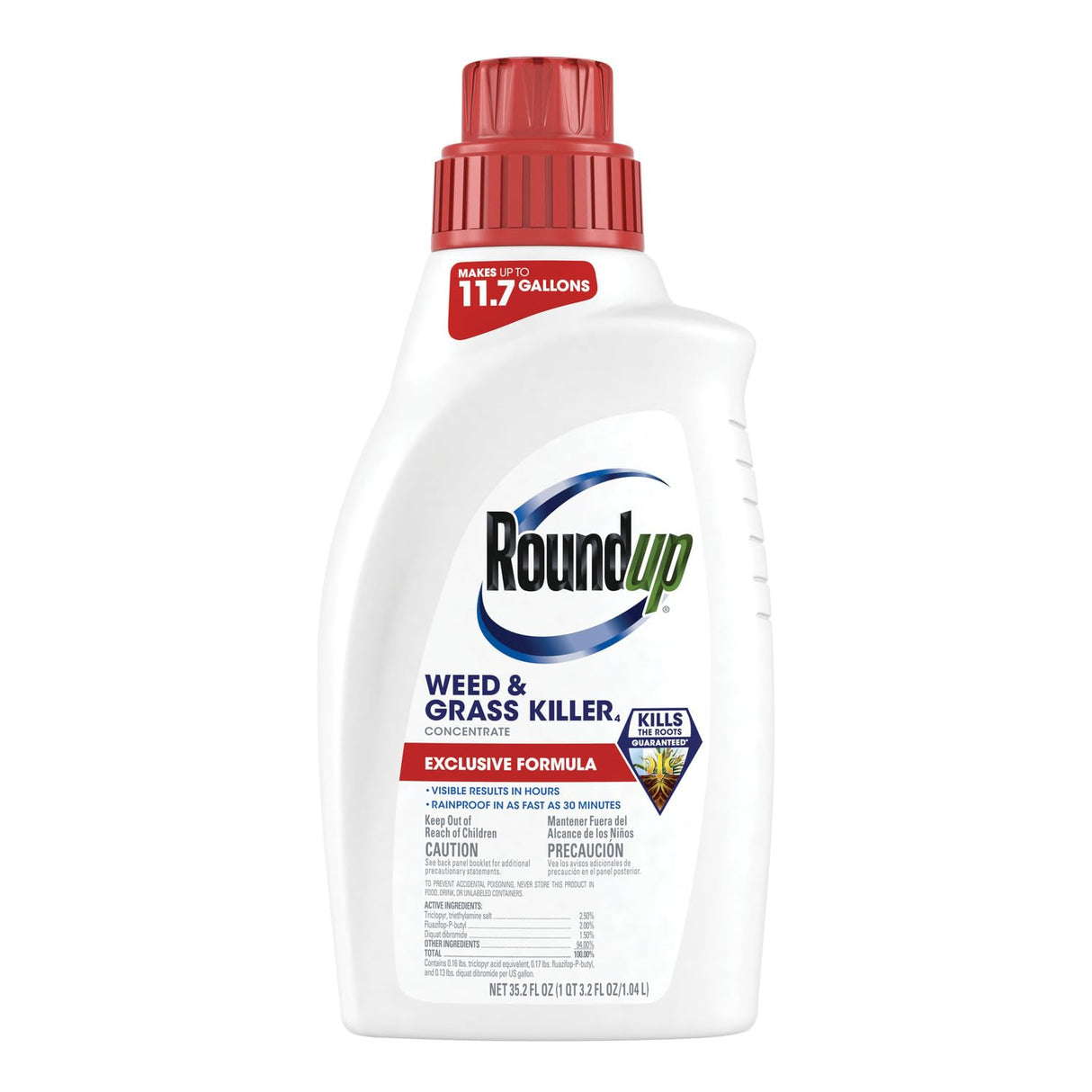 6 Bottles Roundup Concentrate Weed and Grass Killer - 32 FL OZ Makes 10 Gallons