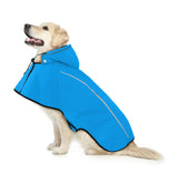 Mile High Life Dog Raincoat, Adjustable Waterproof Pet Rain Jacket, Reflective Hooded Poncho for Small Medium Large Dogs, Lightweight Breathable Pet Rain Coat (Blue,XL Chest 31"-37")