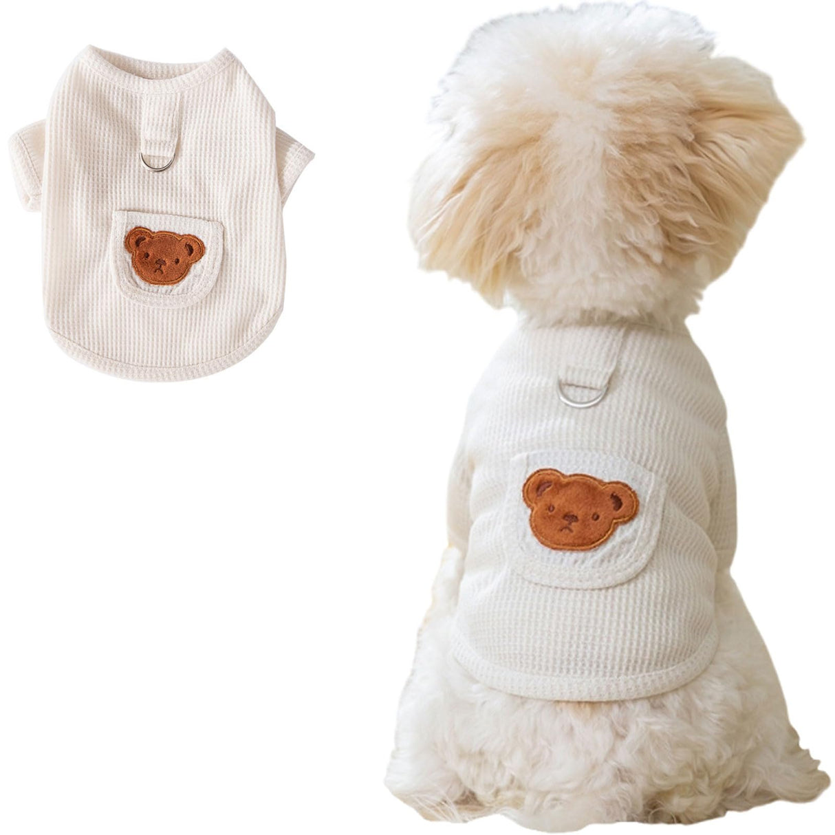 Summer Dog Clothes Dog Shirt Vest Lightweight Bear Pattern Stretchy Dog T-Shirts Soft Cool Shirts Vests Breathable Pet Clothes for Puppy Cats Small Medium Dogs Cat Clothes Dog Outfit White Bear XXL