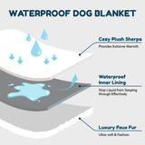 ChiXnuggle Waterproof Dog Blankets for Large Dogs, Reversible Faux Fur & Sherpa Washable Pet Blanket, Soft Pet Throw for Couch Bed Protection, 60"x80", Brown