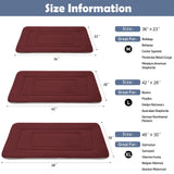 JoicyCo Dog Bed Soft Dog Crate Bed Pad Mat, 48 in Non Slip Bottom Washable Beds for Extra Large Dogs, Pet Bed Mattress Kennel Pad, Dark Red