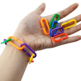 RONYOUNG 620PCS Rainbow C-Clips Plastic Chain Links, Bird Swing & Climbing Chain Cage Toy Clips & Hooks, DIY Kids Learning Toys for Classroom, Suitable for Sugar Glider, Rat, Parrot, Bird