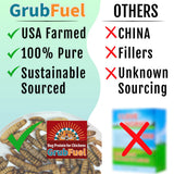 Buff Clucks Grub Fuel Black Soldier Fly Larvae for Chickens - Nutrient-Packed BSFL, Sustainably Sourced Snack for Poultry, Rich in Protein, Calcium, Fiber, Essential Fatty Acids, USA Grown (1LB)