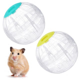 2 Pieces Hamster Exercise Ball, 5.7 Inch Guinea Pigs Running Ball Transparent Plastic Hamster Wheel for Dwarf Rabbits Small Pets to Reduce Boredom and Increase Activity