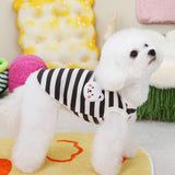 2PCS Striped Dog T-Shirt with D-Ring – Soft Waffle Fabric Pet Tee with Cute Bear Patch, Breathable & Lightweight Dog Outfit for Small & Medium Dogs – Stylish Everyday Wear(2PCS A,S)