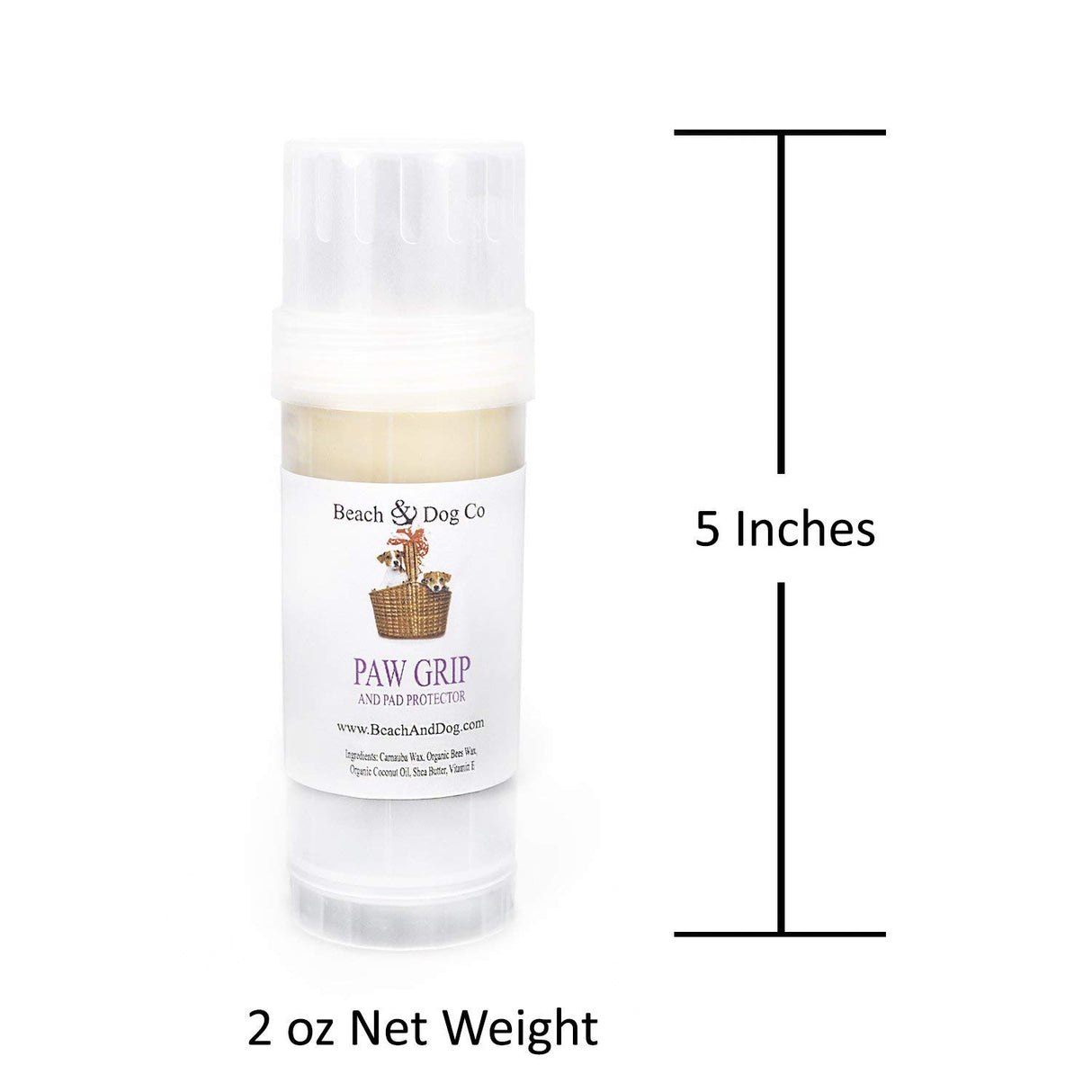 Beach & Dog Co Paw Grip - All Natural & Organic Wax for Dogs (2 oz) - Paw Protection - Light Brown - 2 oz
