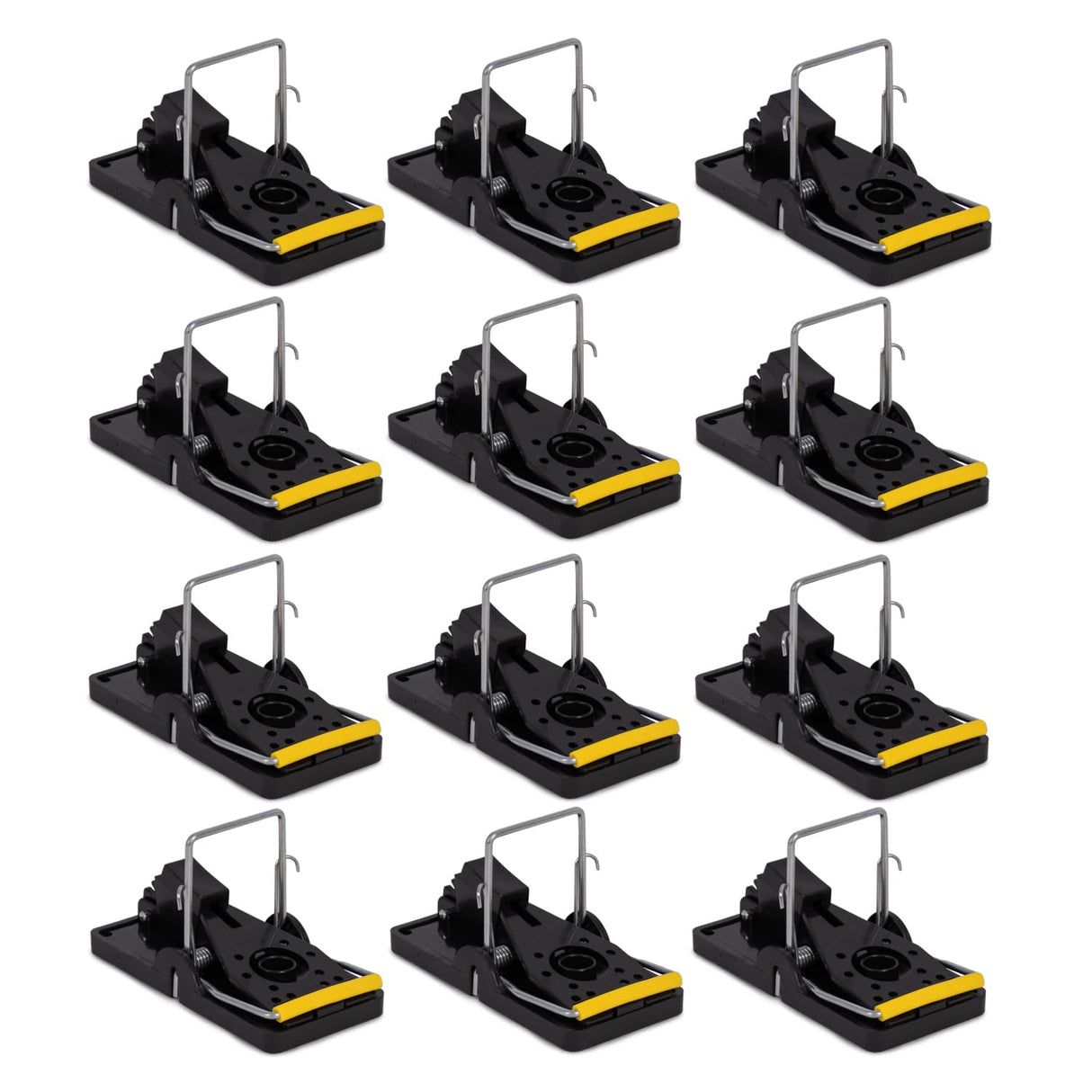 TwinTech Stainless Steel Mechanical Mouse Traps for Indoor and Outdoor Rodent Control | Reusable Rat Traps with Stainless Steel Snap Trap | Safe Mouse Snap Traps with Finger Protection | 12-Pack